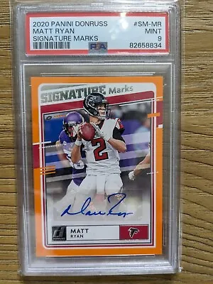 Matt Ryan AUTO Donruss Signature Marks 2020 Certified Autograph SP PSA 9 MINT • $55