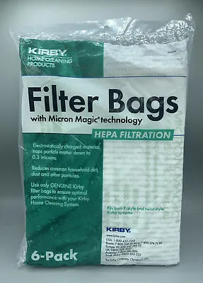 $12.97 • Buy 6 Pack Kirby F Style & Twist Filter Vacuum Bags Micron Magic Technology 204814