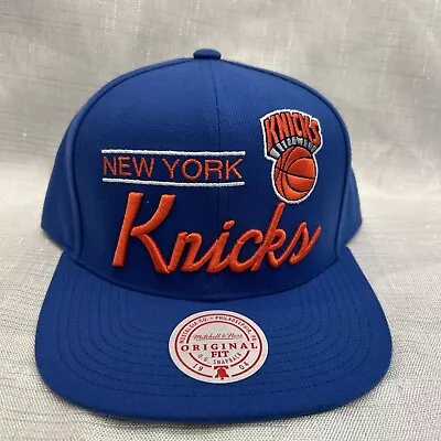 Mitchell & Ness New York Knicks Heritage Script Adjustable Snapback Hat Cap • $26.99