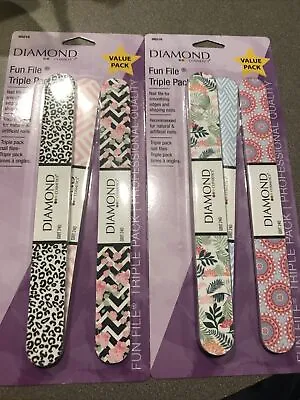 Lot Of (2) Finger Nail File By Diamond Cosmetics 3 Pack For Manicure & Shaping. • $11.99