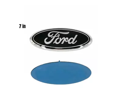 FORD BLACK & SILVER EMBLEM 7 INCH OVAL LOGO Front Grille/Tailgate Badge 1999-16 • $21.99