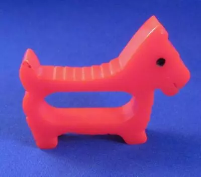 Vintage Red BAKELITE SCOTTY Dog W/ EYES Napkin Ring Holder • $3.25