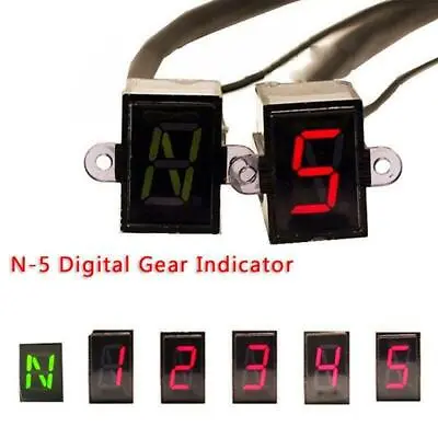 Universal Motorcycle Gear Display Indicator Light N-5 Speed Shift Level Gauge • $11.99