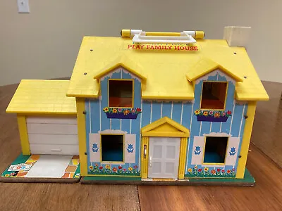 Vintage Fisher Price Little People Play Family House Yellow Tudor 952 1969 • $41.99