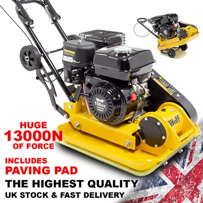 Wolf 13000N Petrol Wacker Compactor Plate With Wheels & Paving Pad 196cc • £499.94