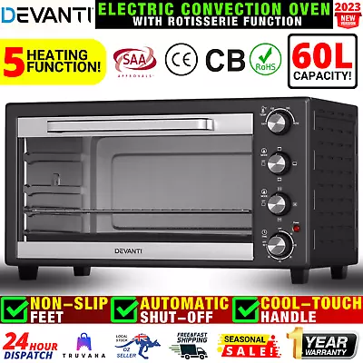 Portable Convection Oven Electric Rotisserie Benchtop Toaster Grill Hotplates • $163.16