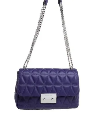 MICHAEL Kors Sloan Purple Large Chain Shoulder/Crossbody Quilted Handbag  • $94.99