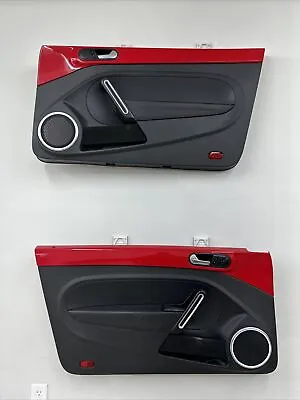 2011-2019 Volkswagen Beetle Set Of Front Interior Power Door Panels OEM Red Nice • $309.99