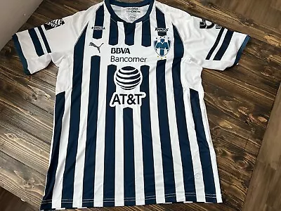 NWT Mens Puma Monterrey Rayados Soccer Home Jersey Large Liga Mx Blue White • $19.95