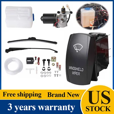 For Polaris General 1000 RZR 12V Electric Wiper Motor Kit + Wiper Rocker Switch  • $44