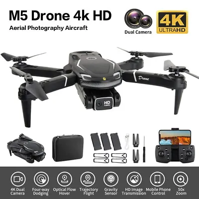 2024 New RC Drone With 4K HD Dual Camera WiFi FPV Foldable Quadcopter + 4Battery • $26.99