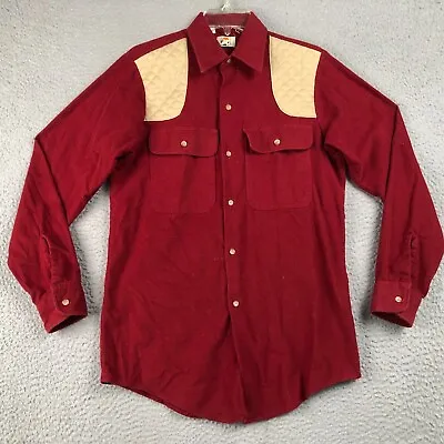 Vintage Chamois Shirt Mens M Long Sleeve Hunting Shooting Button Front Made USA • $32.49