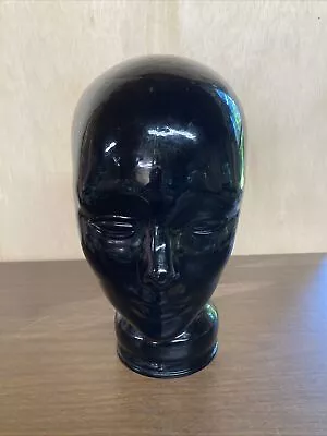 Vintage Black Glass Life Size Glass Mannequin Head Bust WIG Display • $96.79