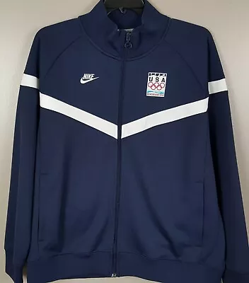 Nike Team Usa Vancouver 2010 Olympics Track Jacket Navy Blue Rare  (size Xl) • $53.99