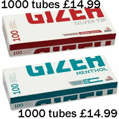 Gizeh Make Your Own  FILTER TUBES MENTHOL OR PLAIN King Size Tubing Paper • £8.99