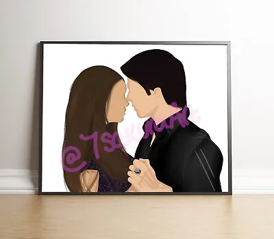 Vampire Diaries Print A4 Art Print Poster Delena Damon Ian Somerhalder TVD • £9.99