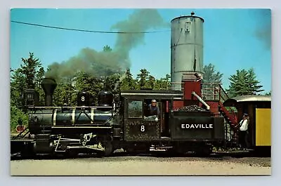 Postcard Edaville Railroad Rt 58 South Carver Mass Locomotive # 8 Water Tower • $3.99