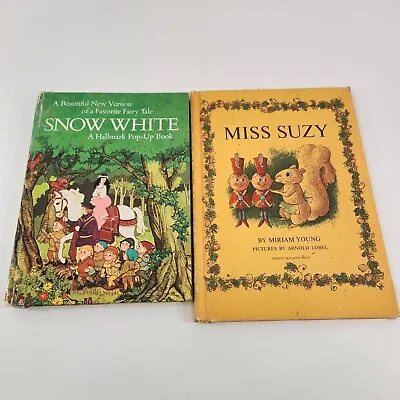 Vtg Childrens Book Lot Hallmark Snow White Pop Up + Miss Suzy Miriam Young HC • $23.99