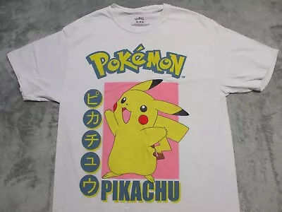 Pokemon Go Pikachu Fest Shirt MEDIUM White Pink Yellow Movie Anime Nintendo Mens • $18