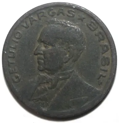 Brazilian 50 Centavos Coin 1944 KM# 557a Brazil W/ Initials Getulio Vargas Fifty • $3.69