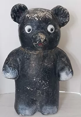 Vintage Cement Garden Lawn Ornament Kitsch Black Bear  Whimsy  • $100