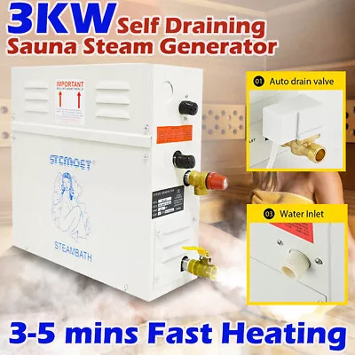 3KW Stainless Steel Steam Generator Motorized Auto Draining ST-135 Controller • $250.65