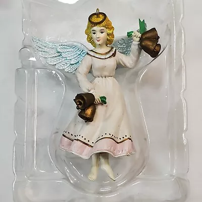 Vtg Christmas Mistletoe Magic Collection Angel Ornament With Bells Collectible • $17.99