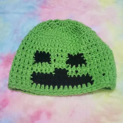 Minecraft Beanie Winter Hat Green Black Boys Crochet • $4.99