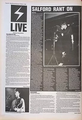 The Fall - Vintage Gig Review Nme - Hacienda Manchester - 6/3/1990 • £2.99