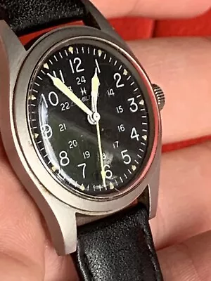 Vintage HAMILTON Khaki  921980 34mm Mechanical  Military Watch • $599