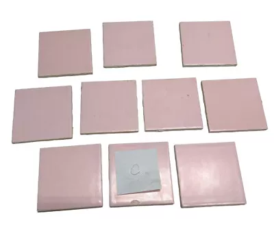 10 Vtg Pink Ceramic Tile 4 1/4  Sunset Exacto Spacer Tile USA Flaws -C • $29.99