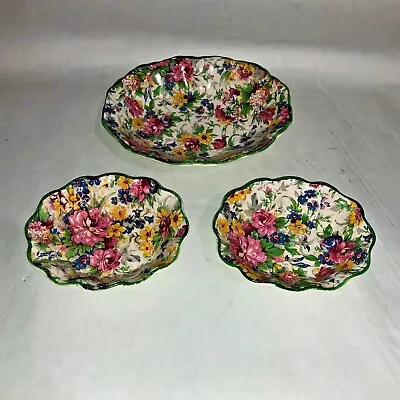 Lot Of 3 Beautiful Burslem England Midwinter Chintz Dish  • $49.99