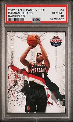 2012 Panini Past And Present #4 Damian Lillard Raining 3's PSA 10 Rookie RC • $116.10