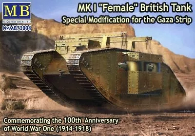 Miniart 72004 1:72nd Scale Mk I Female British Tank Special Mods Gaza Strip WWI • £14.99