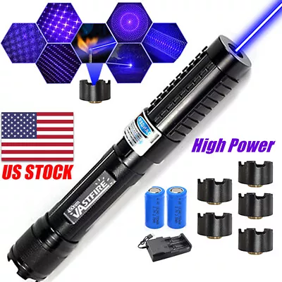 5Watt Blue Laser Pointer  Burning Visible Beam Dot Light 2X Batteries# • $52.99