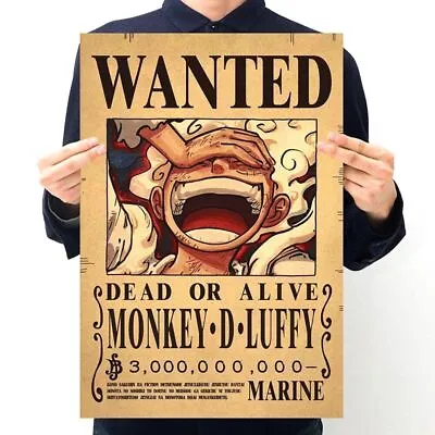 New One Piece Luffy 3 Billion Bounty Wanted Posters Wall Decoration Poster • $125.59