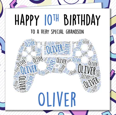Personalised Birthday Card Gamer PS4 Son Brother Nephew Grandson Gaming /IM • £2.99