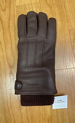 DISCOUNTED Coach Size M Men's Leather 3-in-1 Luxury Gloves - Mahogany NOT WORN • $74.99