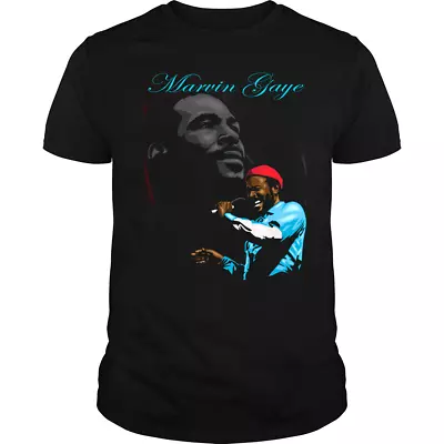 Marvin Gaye Singer Black Tee Men T Shirt Size S-4XL NL563 • $24.69