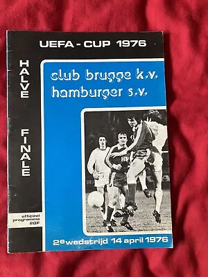 1976 Bruges Brugge Kv V Hamburger Sv Hamburg Uefa Cup Semi Final Programme Vgc • £8