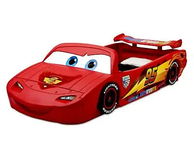 Disney Pixar Cars Lightning McQueen Toddler-To-Twin Bed With Built In Toy Box • $598.92