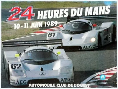 Vintage 1989 Le Mans 24 Hour Race Motor Racing Poster Print A3/A4 • £5.38