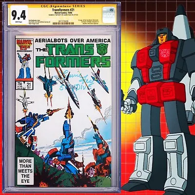 CGC 9.4 SS Transformers #21 Signed By Laurie Faso G1 1st Aerialbots Skydive 1986 • $400