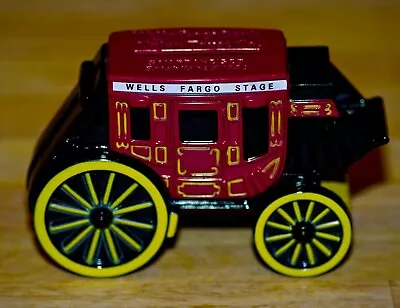 VINTAGE Wells Fargo Western Wagon Stagecoach Cast Cast Iron Coin Bank 1998 • $14