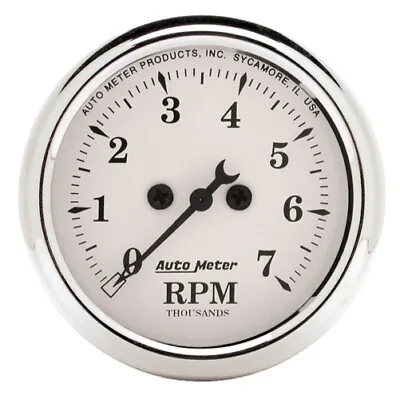 Auto Meter 1694 2-1/16  In-Dash Tachometer 0-7;000 Rpm Old-Tyme White • $175.90