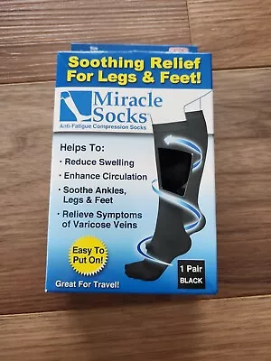 Miracle Socks Anti Fatigue Compression Socks Size L/XL Men Or Women Black • $9.99