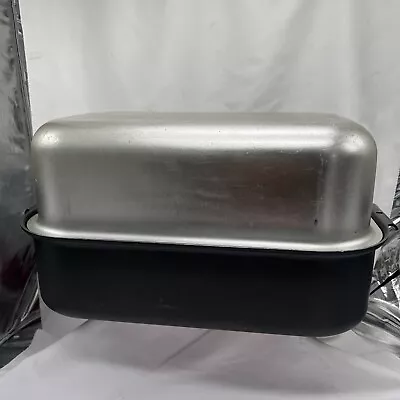 Miracle Maid Meat Roaster Pan Anondized Aluminum W/Lid Turkey Potluck Holiday • $40