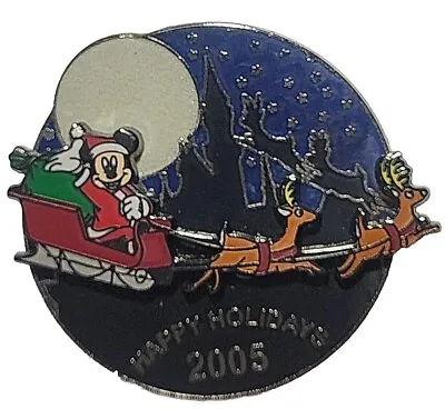 Disney Pin Visa Card Holder Exclusive Happy Holiday 2005 Mickey In Sleigh   NOC • $12