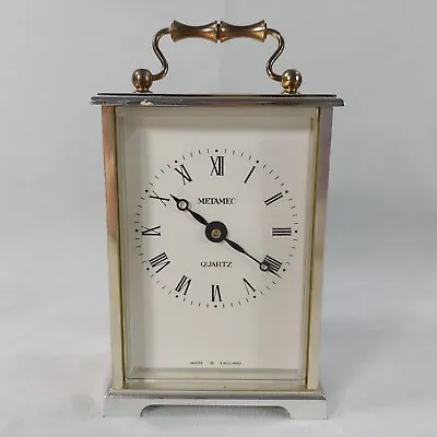 £17.95 • Buy Metamec Carriage Clock Quartz Made In England Gold Tone Vintage Small 11.5cm