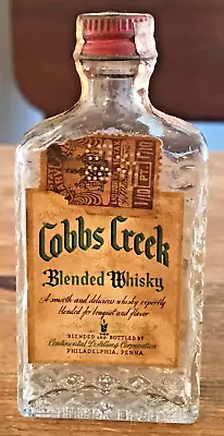 Vintage Cobbs Creek Blended Whiskey 1/10 Pint Glass Mini Bottle Philadelphia • $14.99